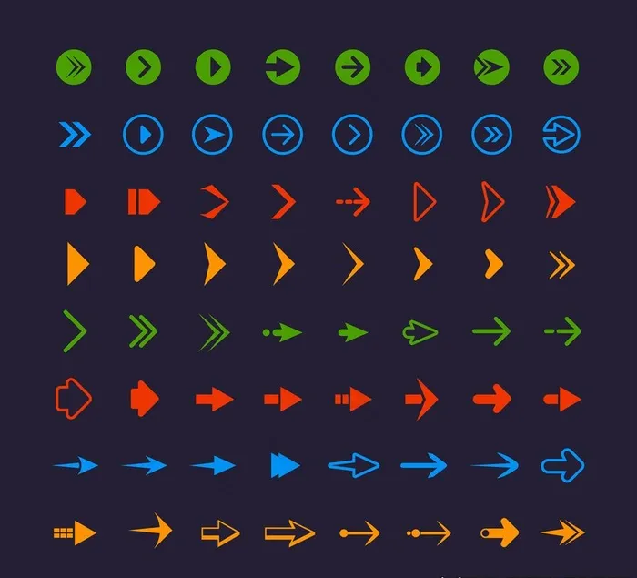 箭头图标图片ai矢量模版下载