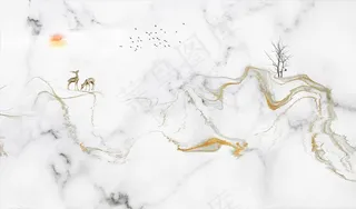 水墨山水背景墙图片