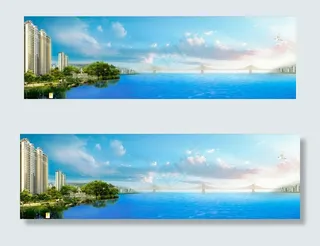 地产海景  户外 主图 海报图片