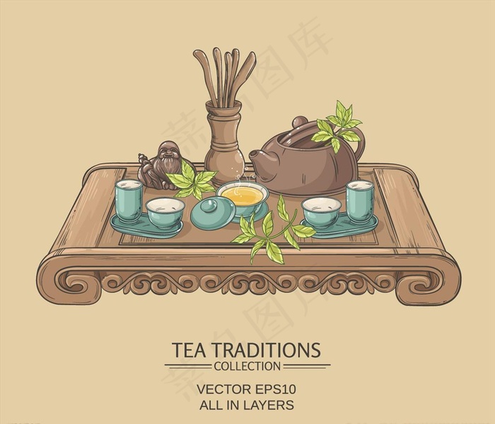 茶具图片ai矢量模版下载