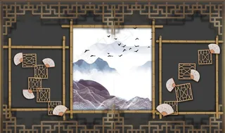 新中式背景墙图片