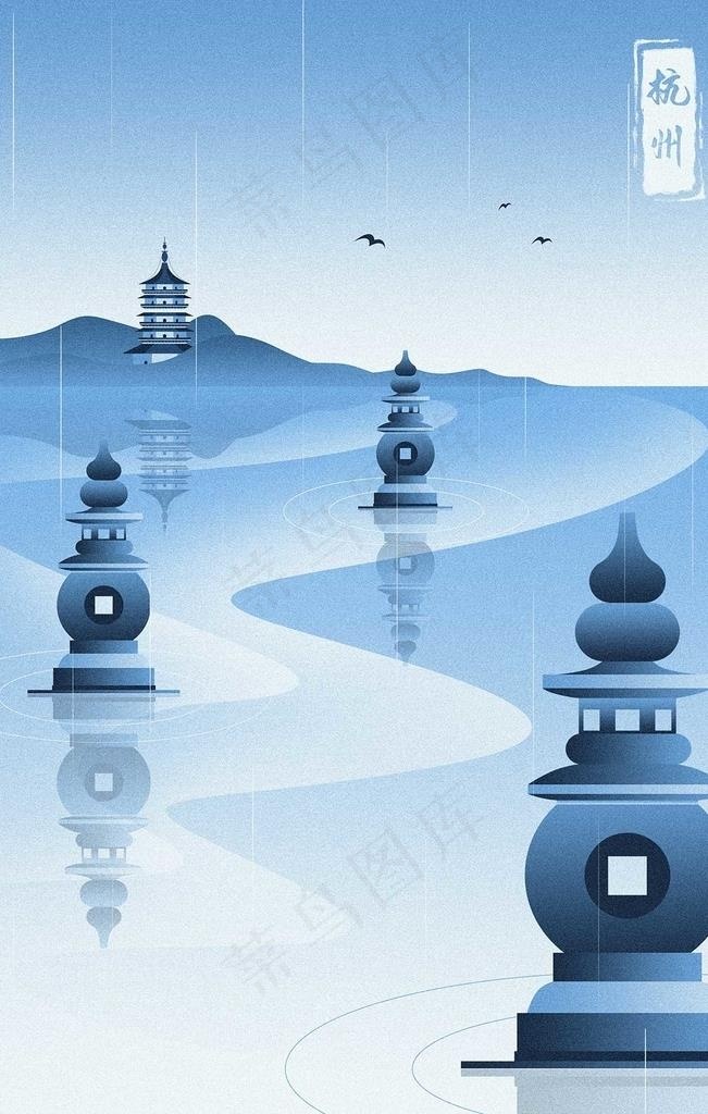 杭州西湖图片(3545X5315(DPI:300))psd模版下载