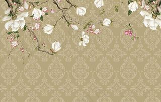 玉兰花欧式花纹背景墙图片