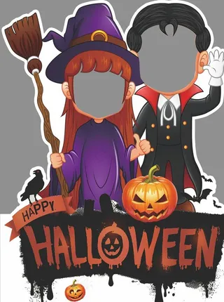 万圣节拍照立牌万圣节挖脸图片