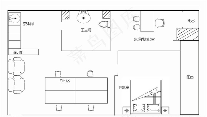 办公室室内平面图图片