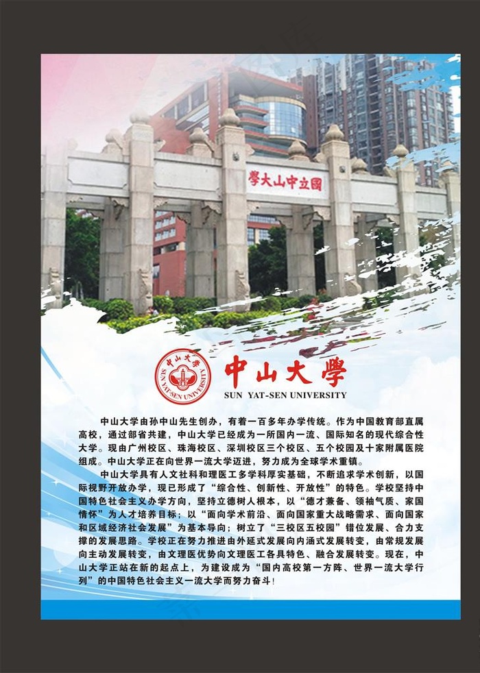 中山大学图片cdr矢量模版下载