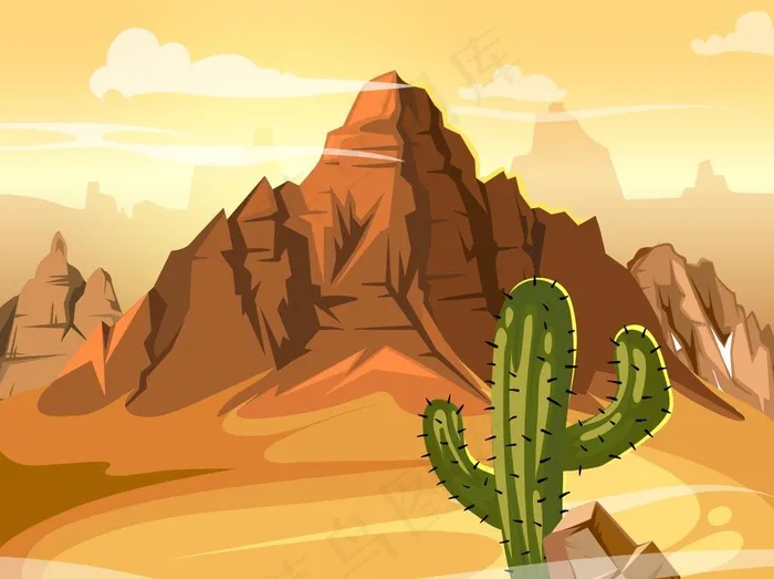 卡通仙人掌图片ai矢量模版下载