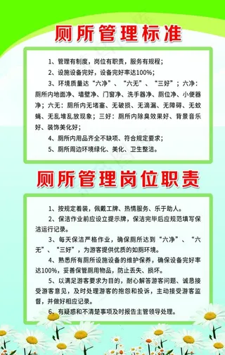 公厕管理标准 厕所管理岗位职责图片