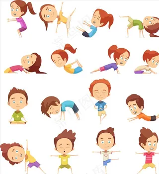 卡通儿童瑜伽图片