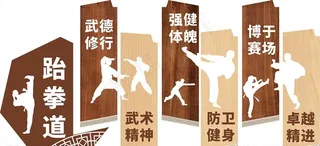 中国功夫武馆木质中华武术跆拳道图片