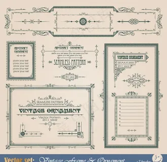 欧式复古精致边框矢量图图片