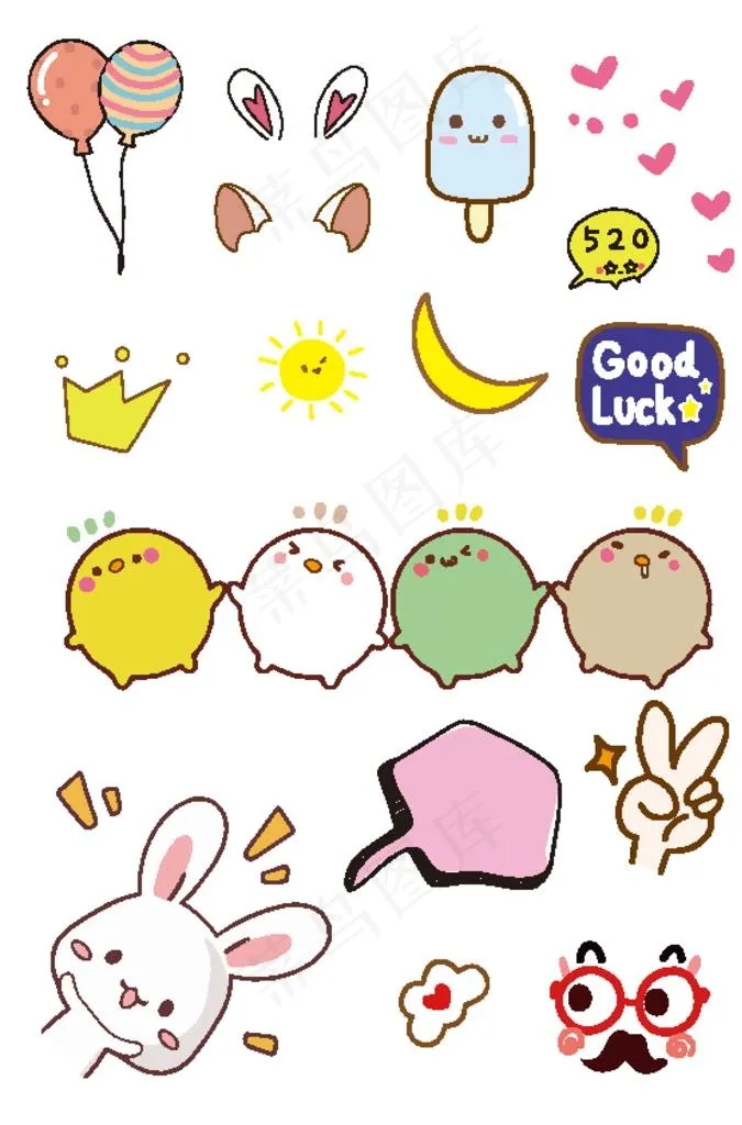 可爱矢量小元素图片ai矢量模版下载