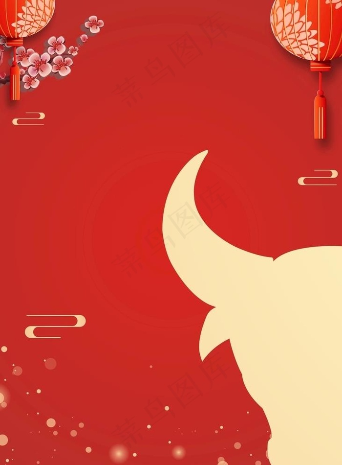 2021牛年大吉背景图图片