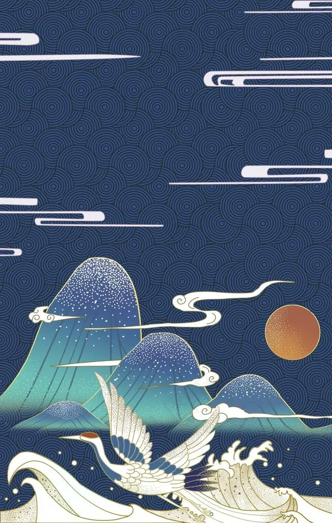 中国风国潮背景插画图片(3545X5315(DPI:150))psd模版下载