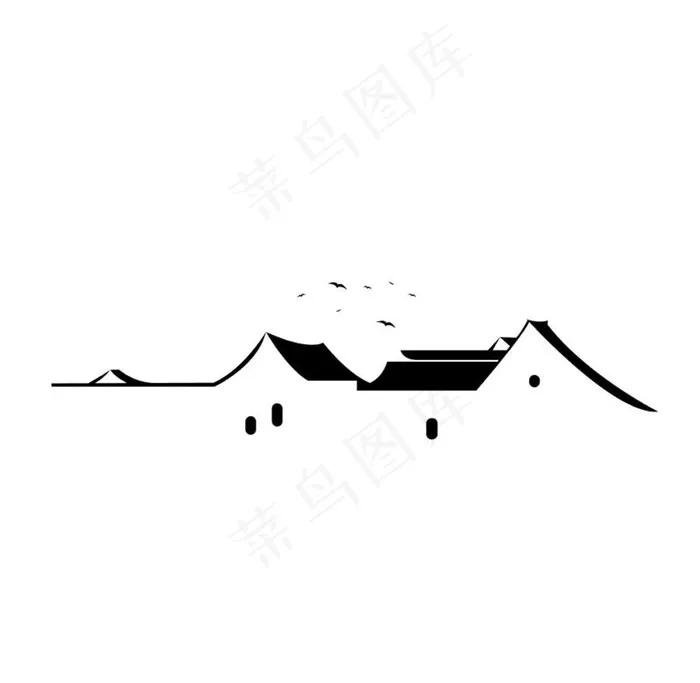 中式建筑素材图片ai矢量模版下载