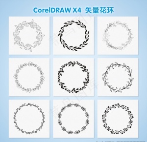 黑白花环图片