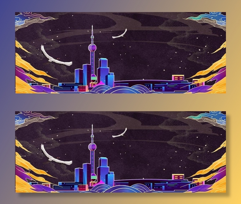 国潮城市图片(1920X800(DPI:300))psd模版下载