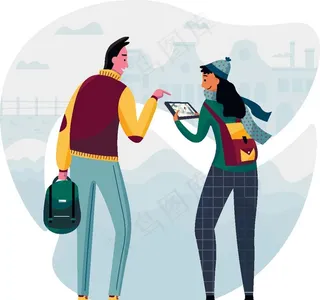 办公场景插画图片