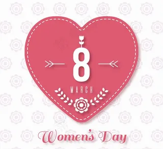 粉色妇女节爱心贺卡图片