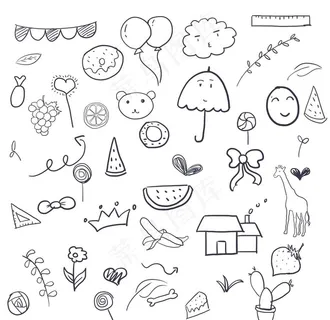 卡通手绘简笔画矢量元素图片