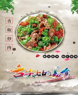 舌尖上的美食青椒炒肉图片