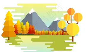 秋季山水素材图片