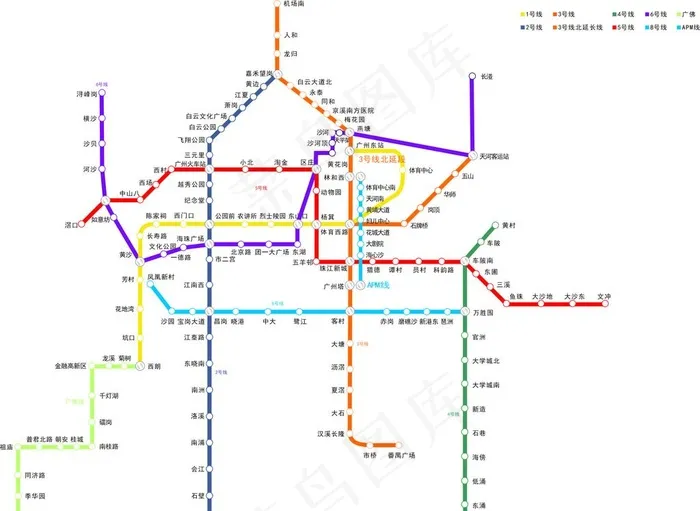 广州地铁线路图图片cdr矢量模版下载