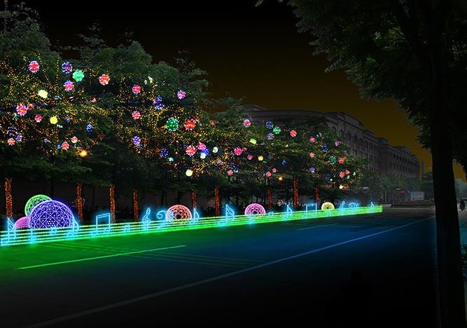道路亮化效果图图片psd模版下载