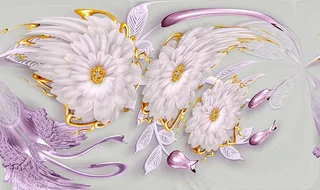 花朵立体电视背景墙图片