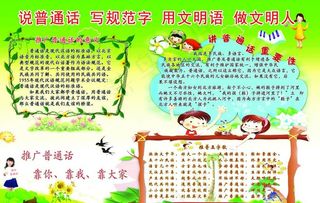 推广普通话宣传牌图片
