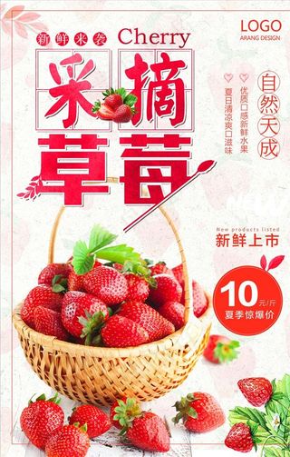 采摘草莓海报图片