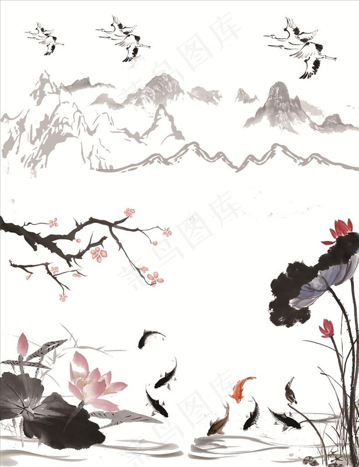 水墨海报素材图片(4318X5400(DPI:300))psd模版下载