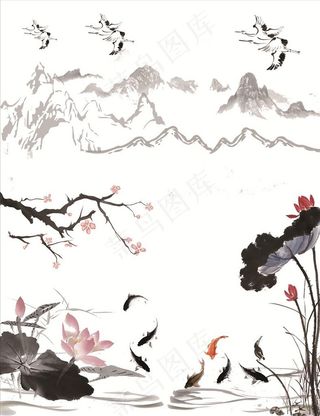 水墨海报素材图片