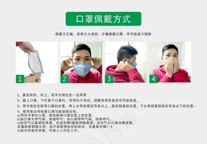 口罩佩戴方法图片cdr矢量模版下载