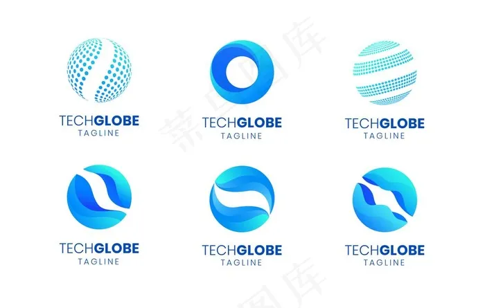 圆形抽象商务科技logo标志图片eps,ai矢量模版下载