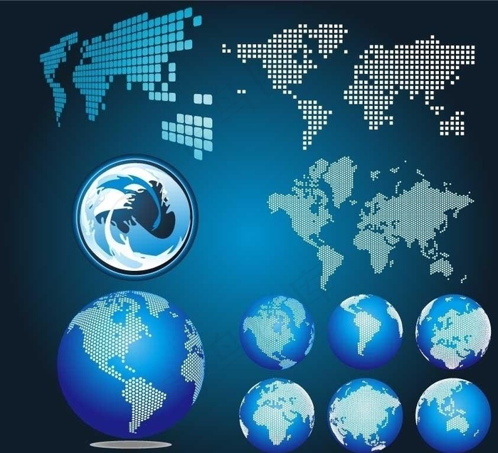 世界板块 地球图片ai矢量模版下载