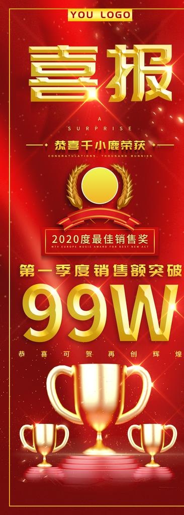 喜报易拉宝图片(2646X6803(DPI:96))psd模版下载