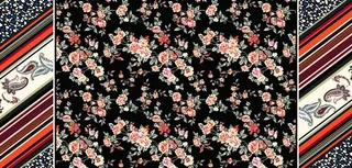 双边定位花 数码印花 几何图片