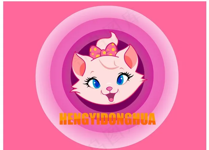 卡通猫咪图片ai矢量模版下载