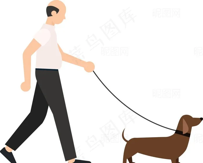 遛狗图片eps,ai矢量模版下载