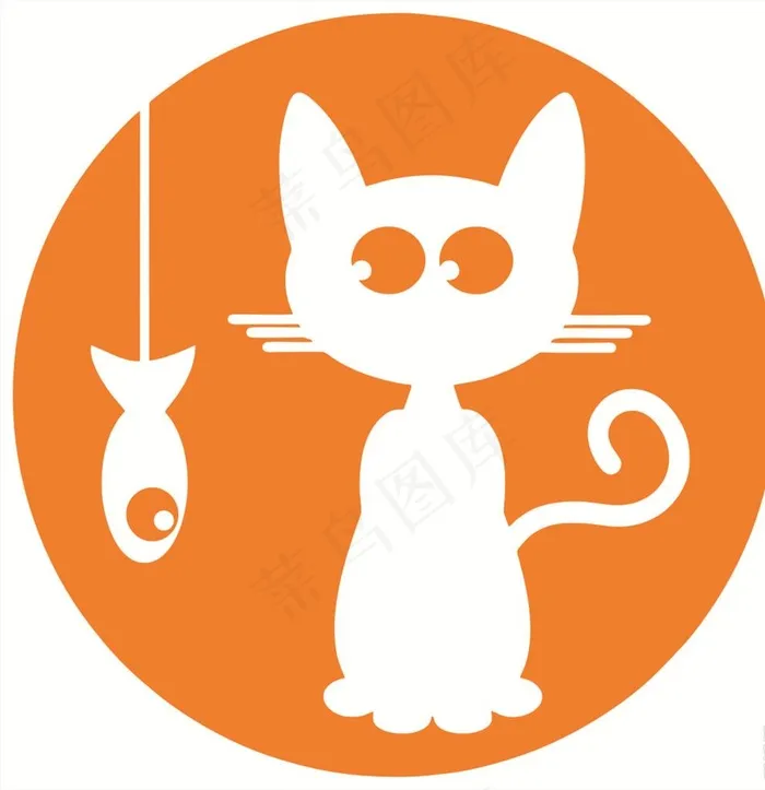 猫吃鱼图片cdr矢量模版下载