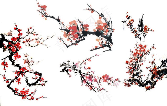 梅花图片psd模版下载