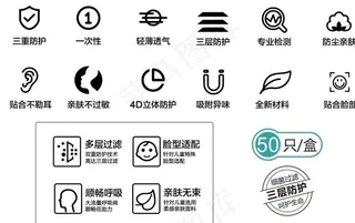 口罩功能小图标图片