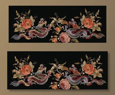 龙纹印花图片 龙纹印花图片