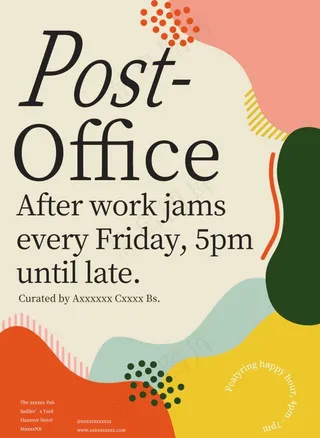 复古色块英文海报图片