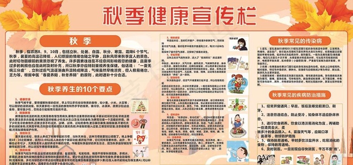 秋季健康知识图片cdr矢量模版下载