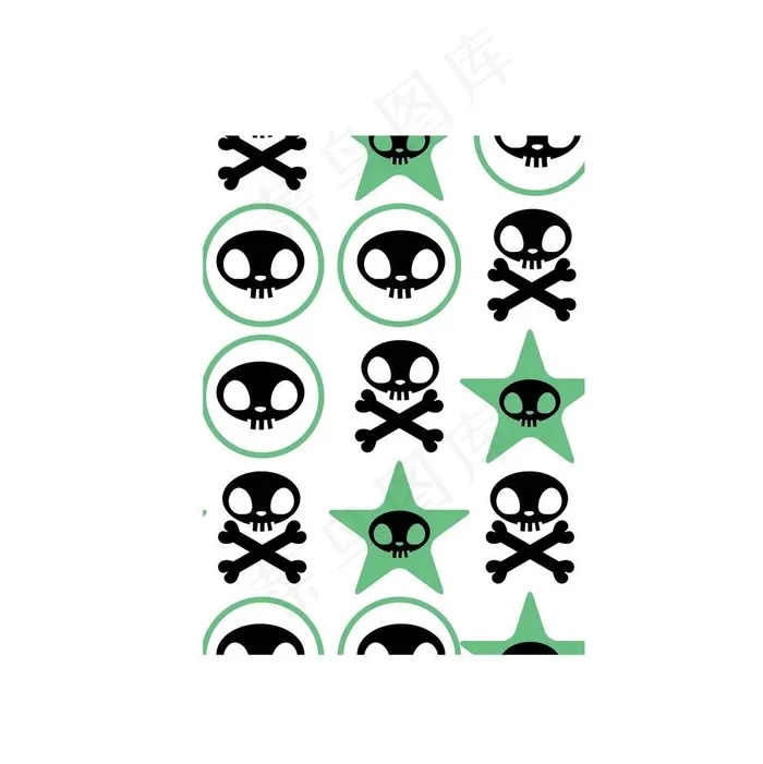 卡通骷髅头背景底纹图片ai矢量模版下载