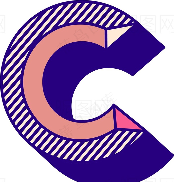 字母C图片ai矢量模版下载