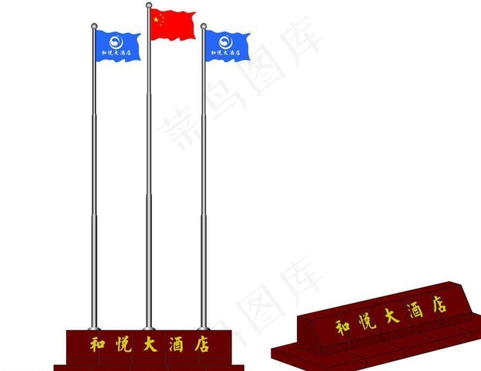 旗杆设计图片cdr矢量模版下载
