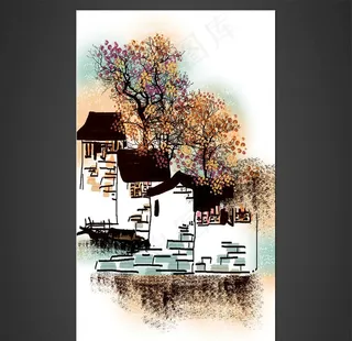 新中式水墨装饰画图片